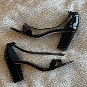 Stuart Weitzman Glossy Black Block Heels